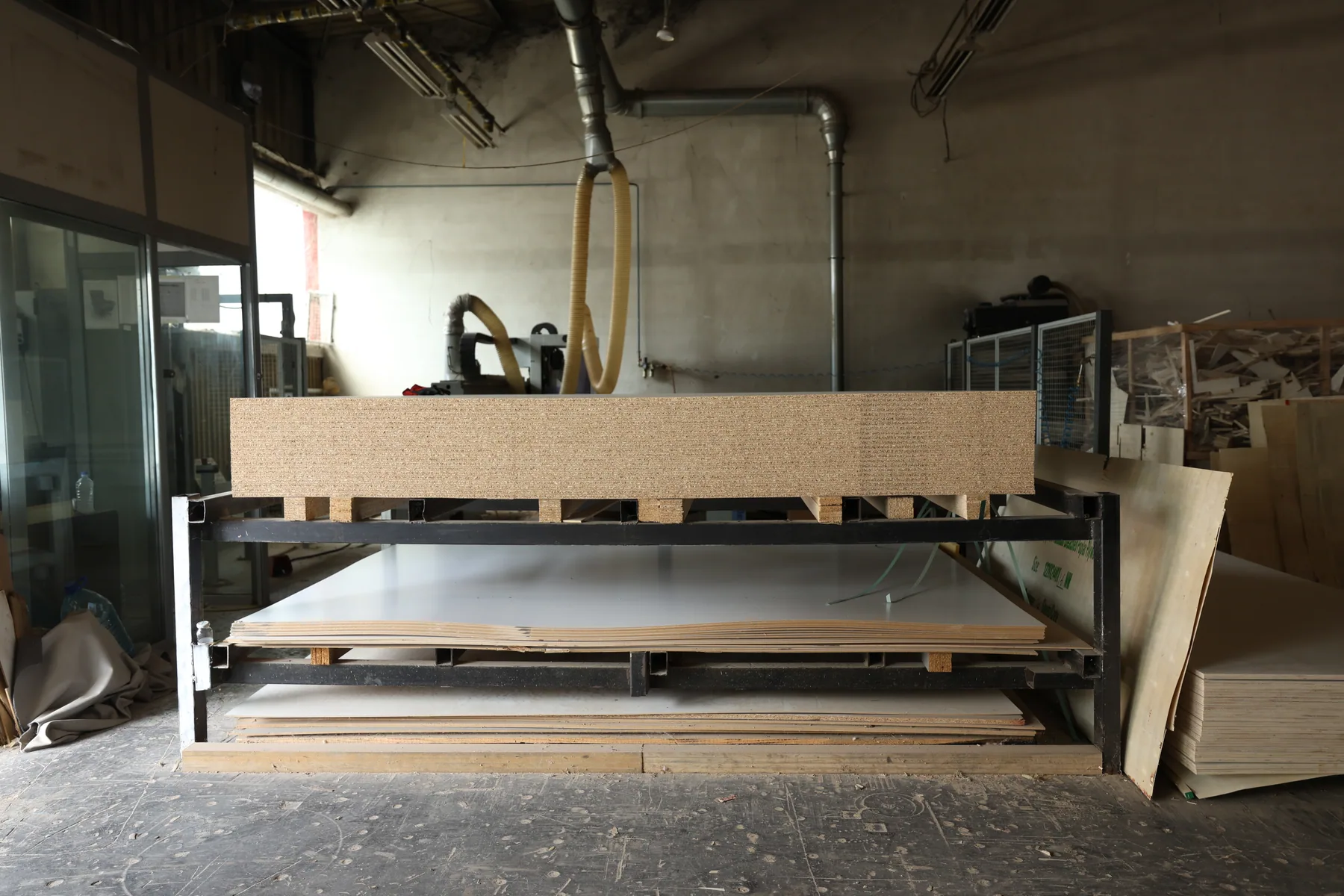 Production equipment inside Divani's furniture facility